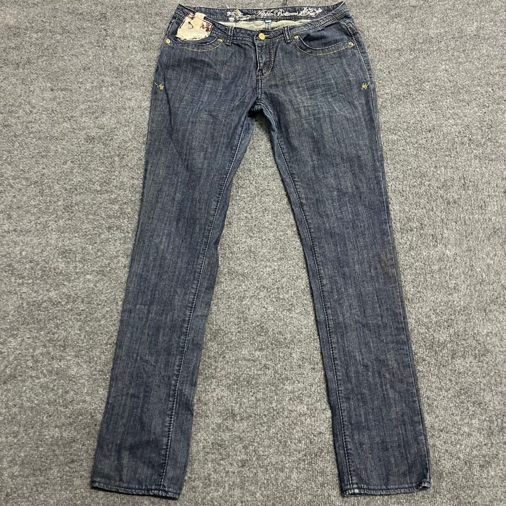 Apple Bottoms Jeans Womens Size 11/12 Blue Straight Leg Low Rise Stretch Denim